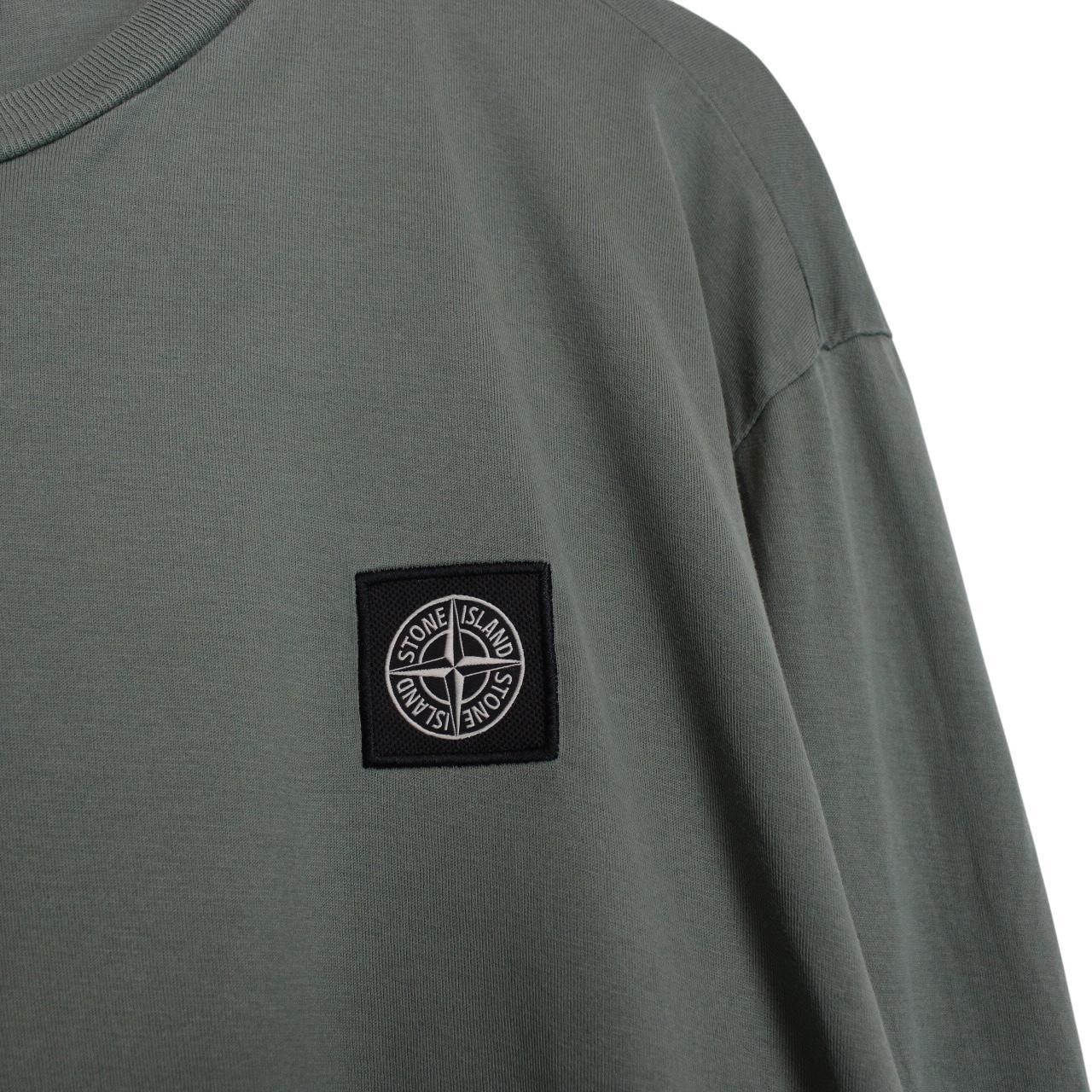 Stone Island AW 2021 Green Long Sleeve Compass T-Shirt