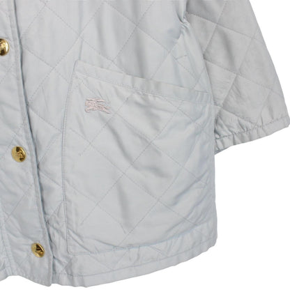 Vintage 90s Burberry Light Blue Nova Check Diamond Quilted Jacket