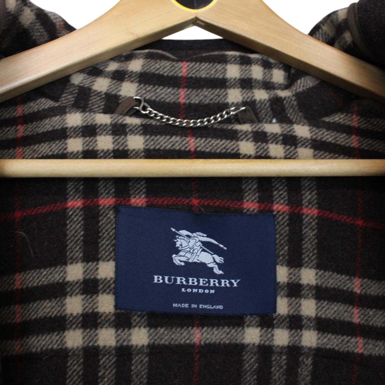 Vintage Burberry London Brown Nova Check Wool Duffle Coat
