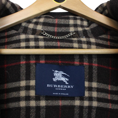 Vintage Burberry London Brown Nova Check Wool Duffle Coat