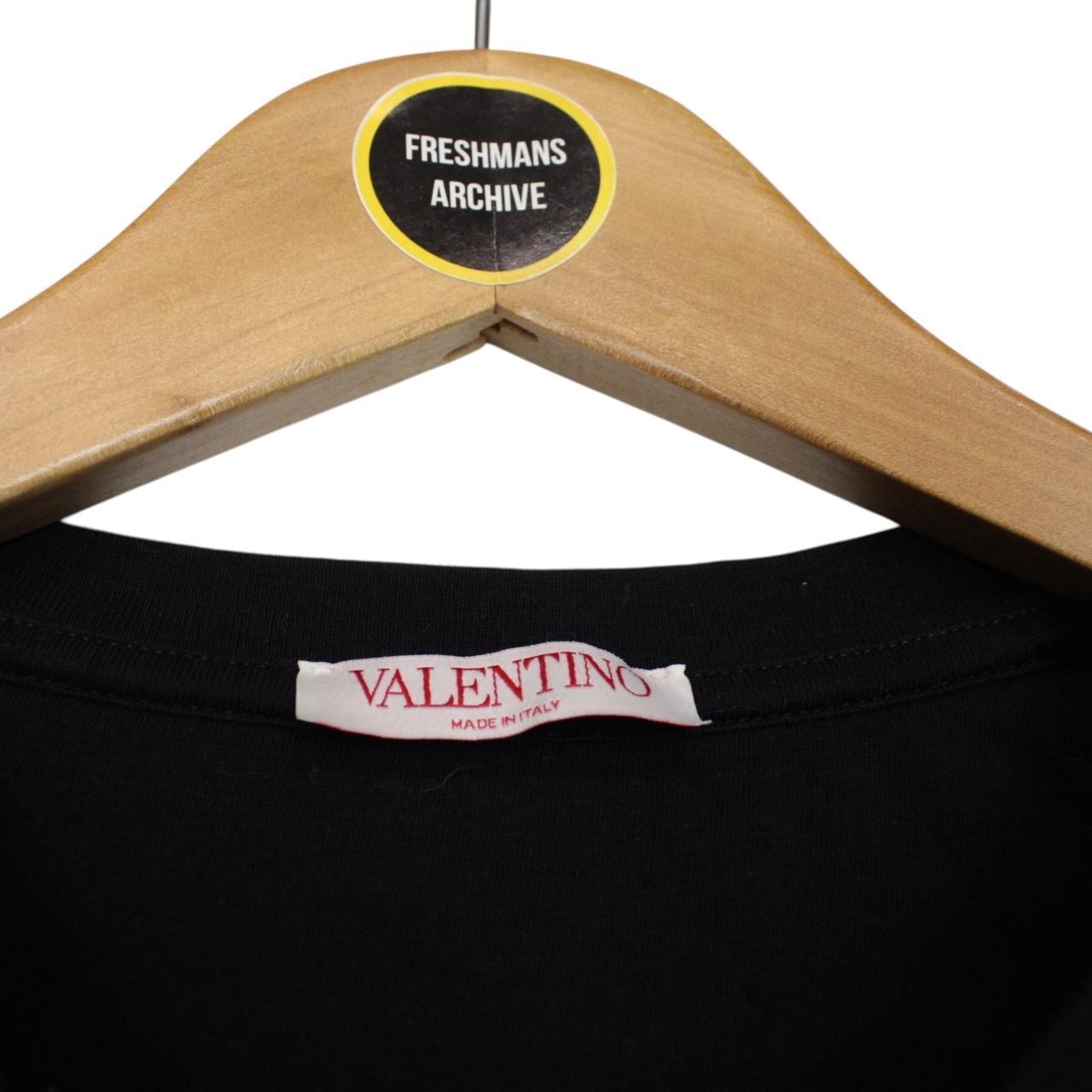 Valentino Black VLTN Logo Print Cotton Short Sleeve T-Shirt