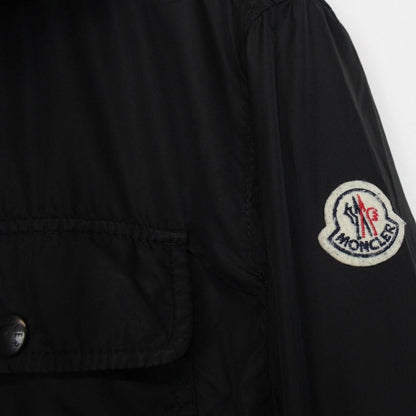 Moncler Lyon Black Full Zip Nylon Hooded Windbreaker Jacket