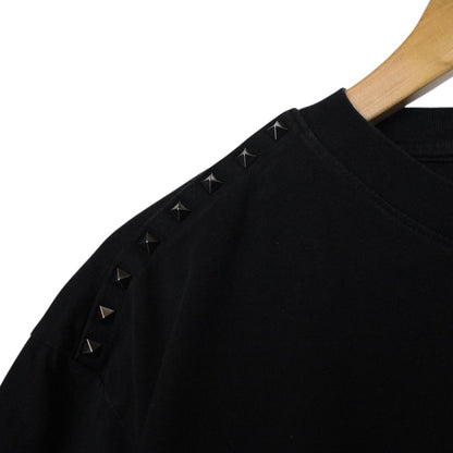 Valentino Black Rockstud Cotton Short Sleeve T-Shirt
