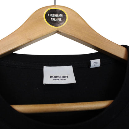 Burberry Monogram Motif Black and White Cotton Short Sleeve T-Shirt