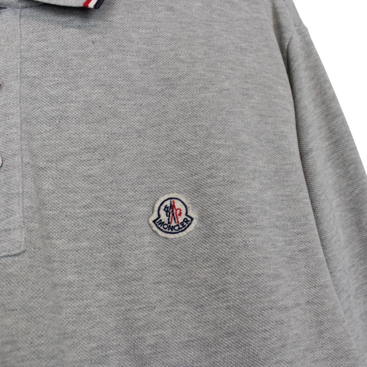 Moncler Maglia Manica Lunga Grey Long Sleeve Cotton Polo Shirt