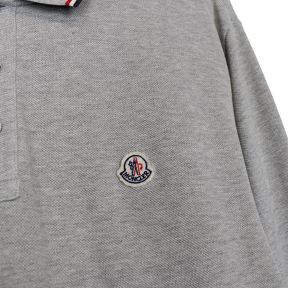 Moncler Maglia Manica Lunga Grey Long Sleeve Cotton Polo Shirt