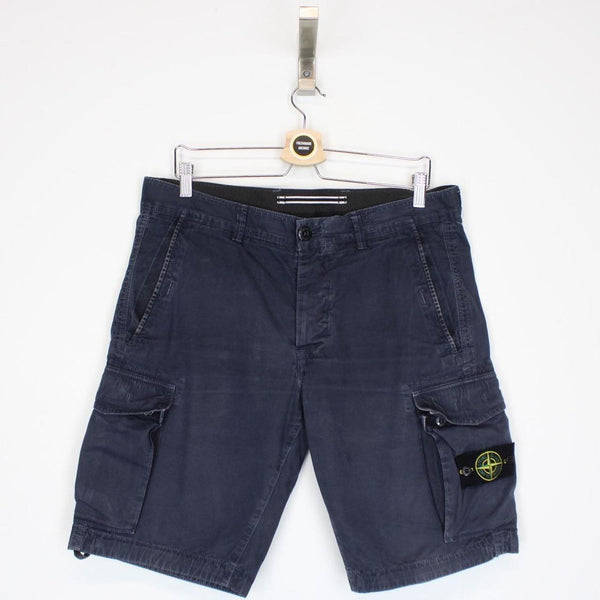 Stone Island SS 2016 Navy Blue Bermuda Cotton Cargo Shorts