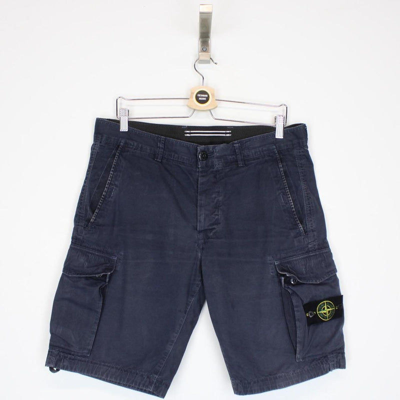 Stone Island SS 2016 Navy Blue Bermuda Cotton Cargo Shorts