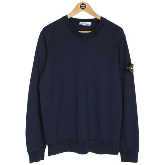 Stone Island SS 2021 Navy Blue Cotton Sweatshirt Jumper