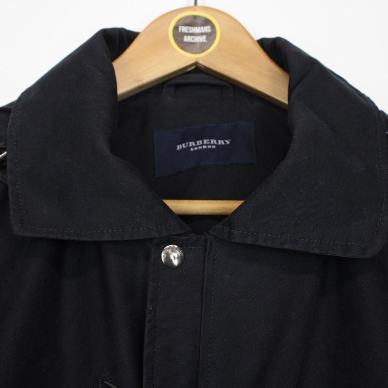 Burberry London Navy Blue Hooded Coat