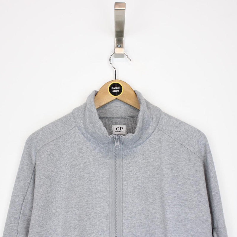 CP Company Grey 1/4 Zip Cotton Goggle Sweatshirt Jumper