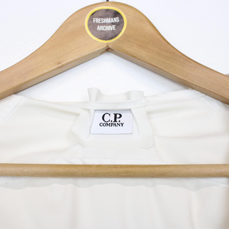 CP Company White and Black Pro-Tek Lens Hooded Jacket