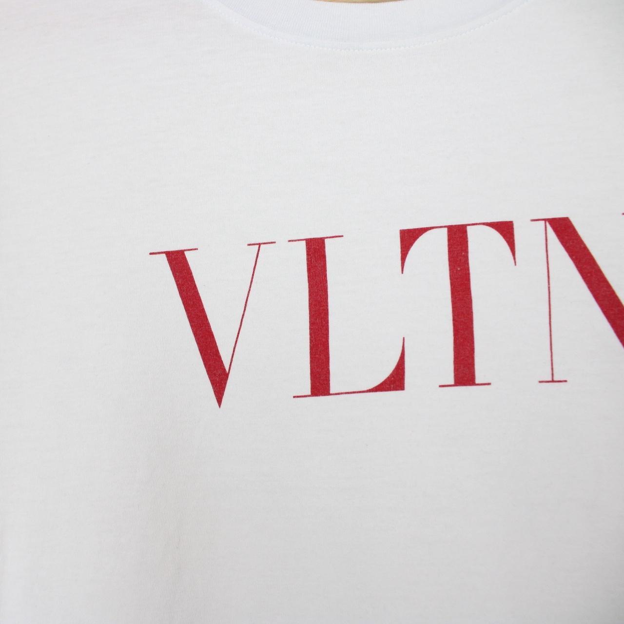 Valentino VLTN Logo Print White and Red Short Sleeve T-Shirt
