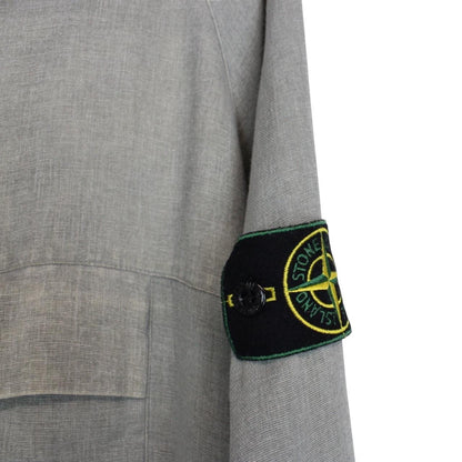 Vintage Stone Island SS 1999 Grey Green Edge Badge Hooded Cotton Smock