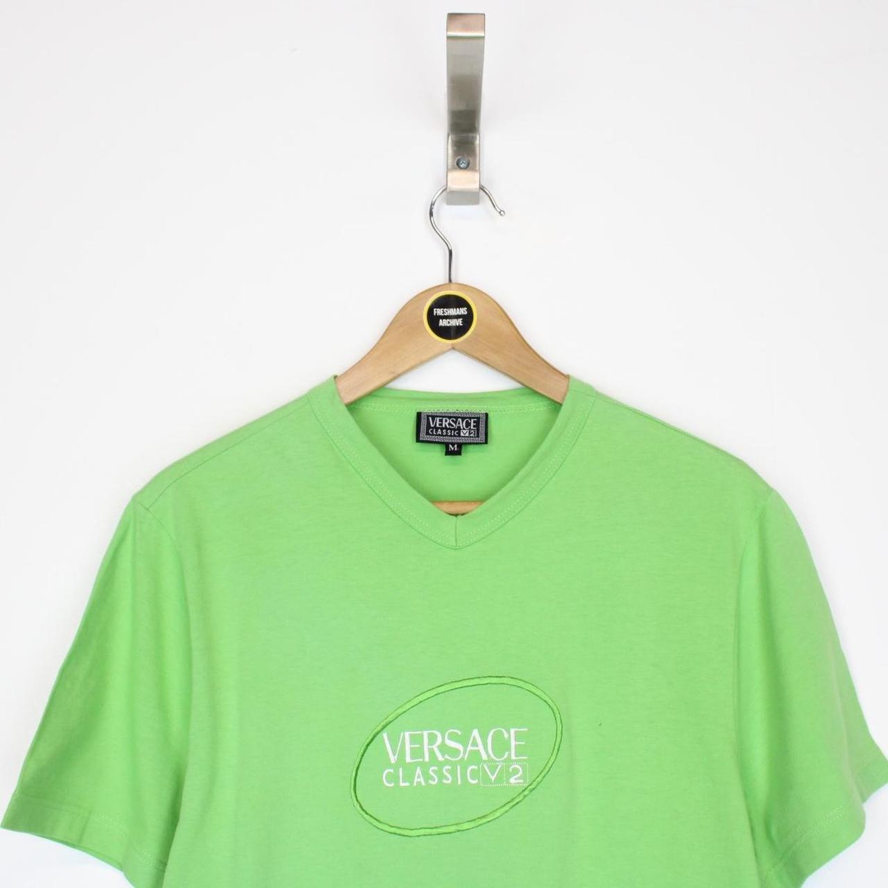 Vintage 90s Versace Classic Green Short Sleeve Cotton T-Shirt