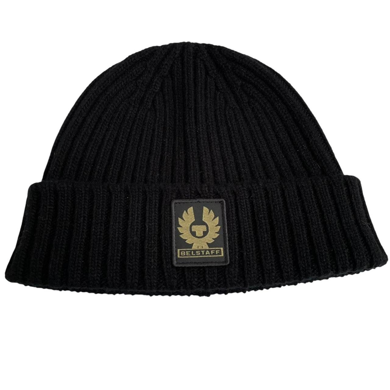 Belstaff Black Virgin Wool Watch Beanie Hat