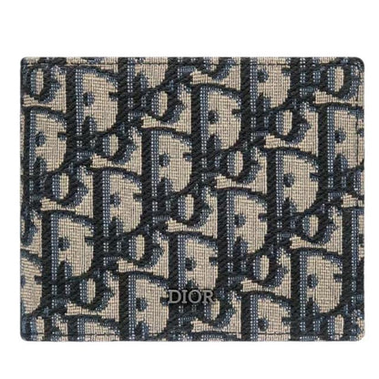 Dior Beige and Black Oblique Jacquard Monogram Wallet