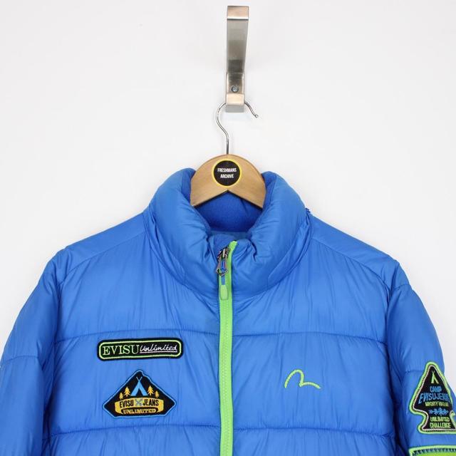 Evisu 2013 Blue and Green Down Full Zip Puffer Jacket