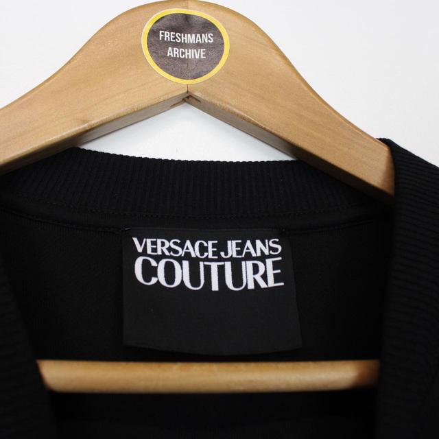 Versace Jeans Couture Black and Gold Baroque Logo Print Sweatshirt Jumper
