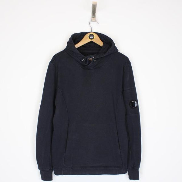 CP Company Navy Blue Cotton Goggle Hoodie Jumper