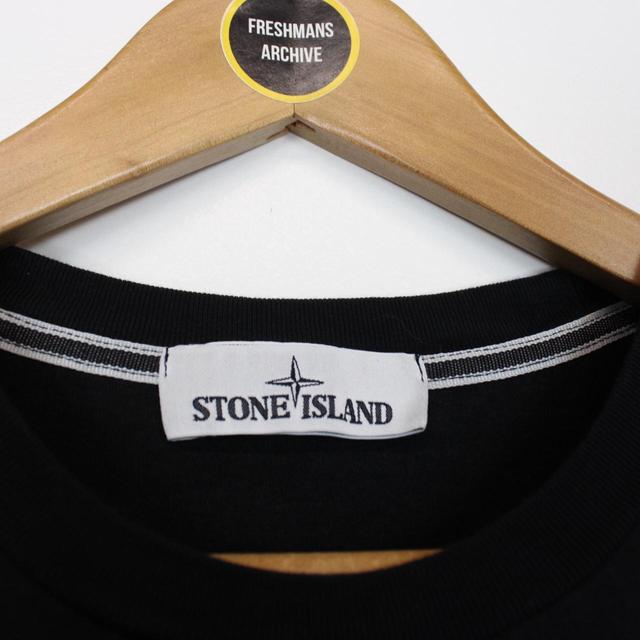 Stone Island SS 2020 Logo Print Black and White Short Sleeve T-Shirt