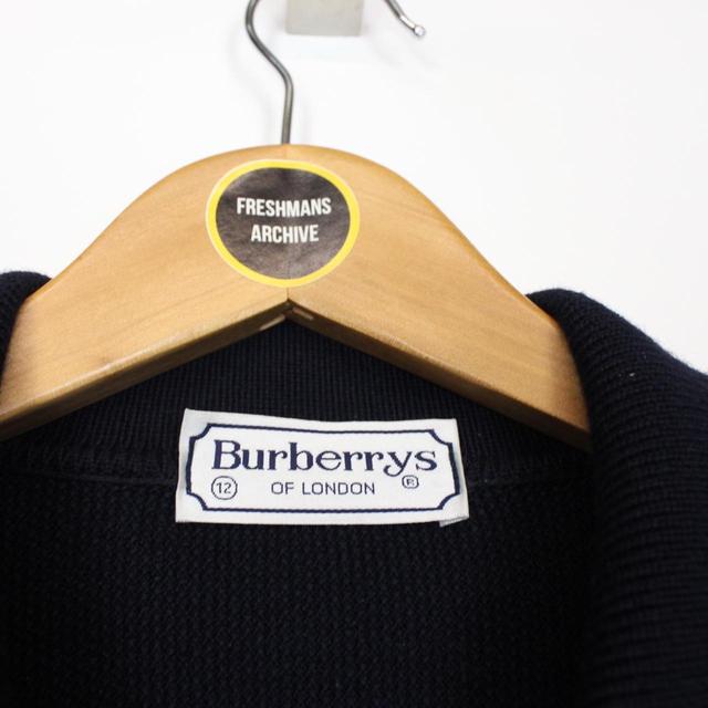 Vintage 90s Burberry Navy Blue Merino Wool/Acrylic Button Up Cardigan