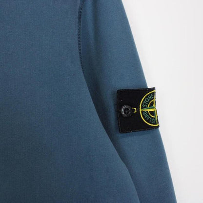 Stone Island AW 2021 Blue Cotton Hoodie Jumper