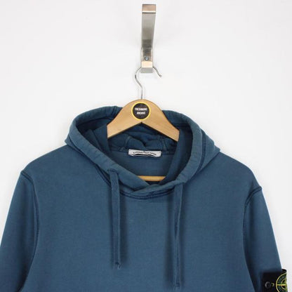 Stone Island AW 2021 Blue Cotton Hoodie Jumper