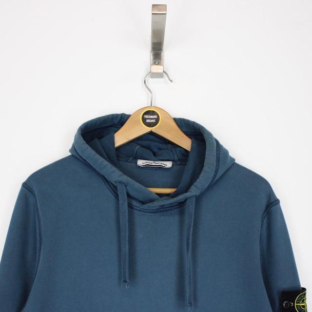 Stone Island AW 2021 Blue Cotton Hoodie Jumper