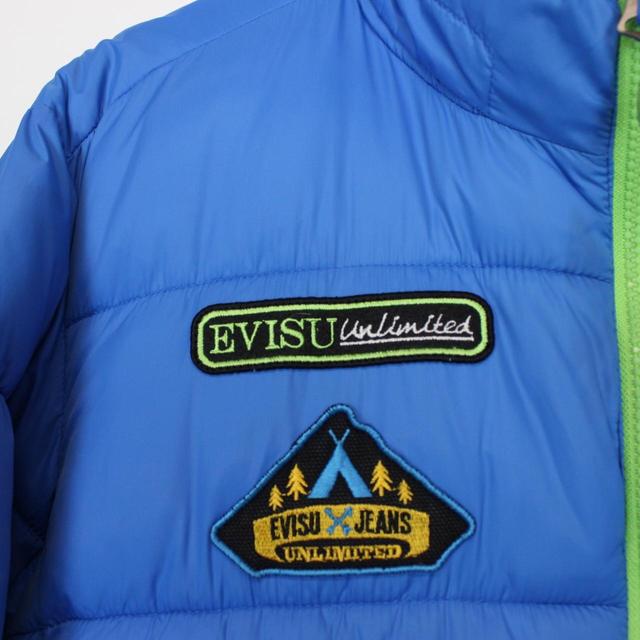 Evisu 2013 Blue and Green Down Full Zip Puffer Jacket