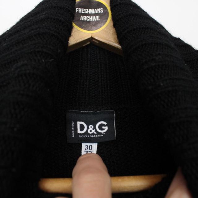 Vintage Dolce &amp; Gabbana Brown and Tan Roll Neck Wool Knit Jumper