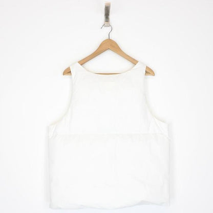 Prada White and Black Cotton Down Tank Top Puffer Vest