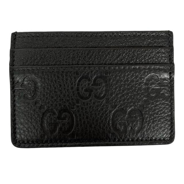 Gucci Black GG Emblem Leather Card Holder