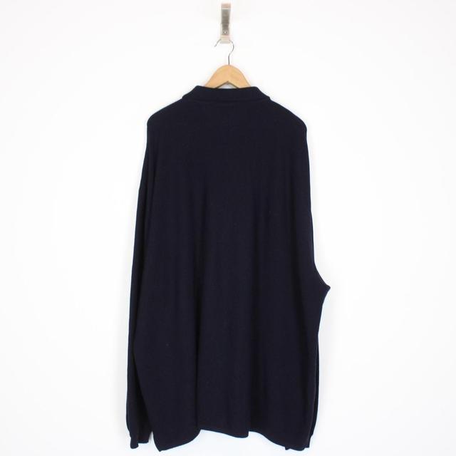 Vintage 90s Burberry Navy Blue Merino Wool/Acrylic Button Up Cardigan