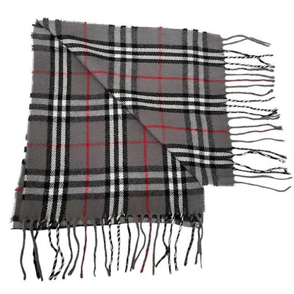 Vintage 90s Burberry Grey Nova Check Lambswool Scarf