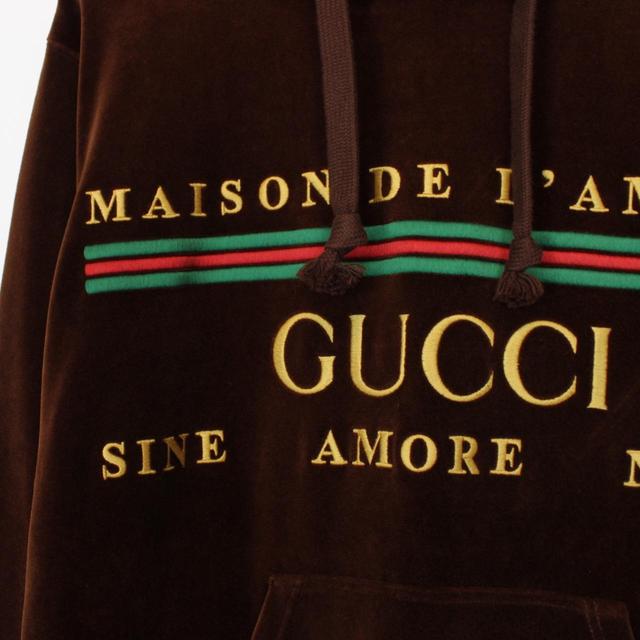 Gucci Maison De L’Amour Brown Velour Hoodie Jumper