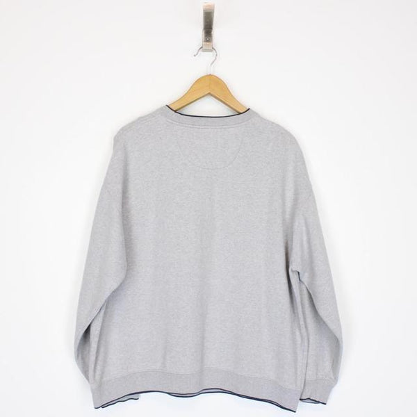 Vintage 90s C&amp;B Grey USA Embroidered Crew Neck Sweatshirt Jumper