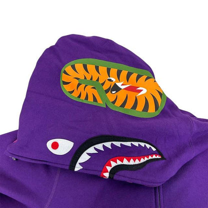 Bape Purple Camo Full Zip WGM Shark Hoodie Jumper