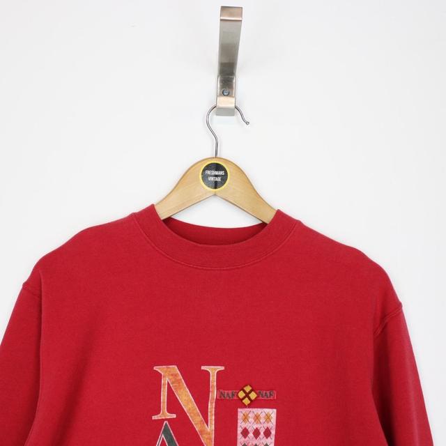 Vintage 90s Naf Naf Red Spellout Sweatshirt Jumper