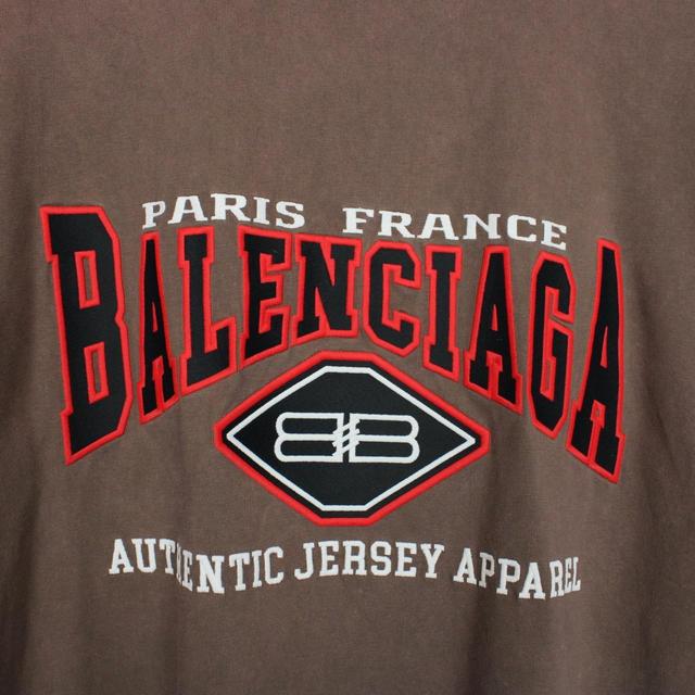 Balenciaga Brown Logo Print Short Sleeve T-Shirt