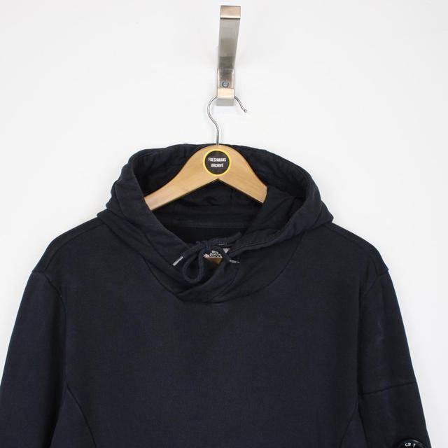 CP Company Navy Blue Cotton Goggle Hoodie Jumper