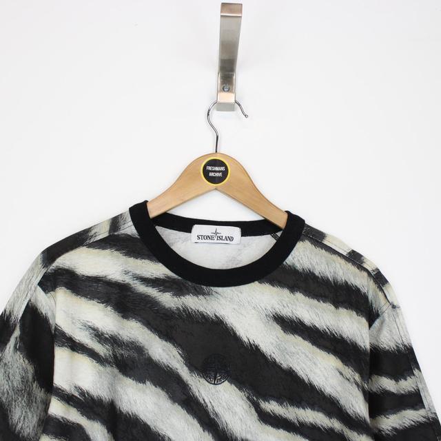 Stone Island SS 2018 Tiger Camo Beige and Black Short Sleeve T-Shirt