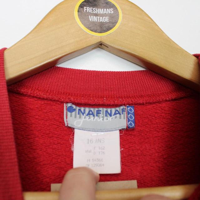 Vintage 90s Naf Naf Red Spellout Sweatshirt Jumper
