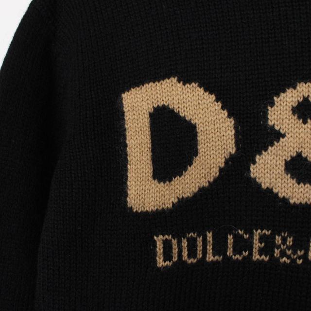 Vintage Dolce &amp; Gabbana Brown and Tan Roll Neck Wool Knit Jumper