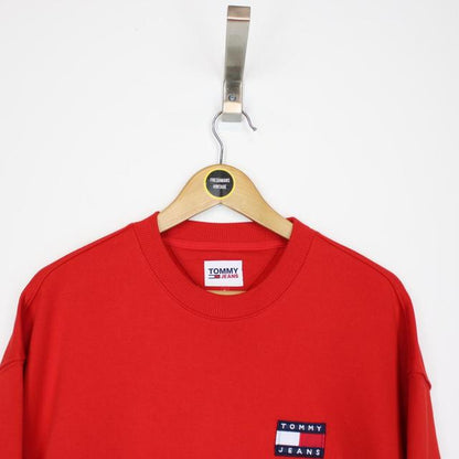 Tommy Hilfiger Jeans Red Cotton Sweatshirt Jumper