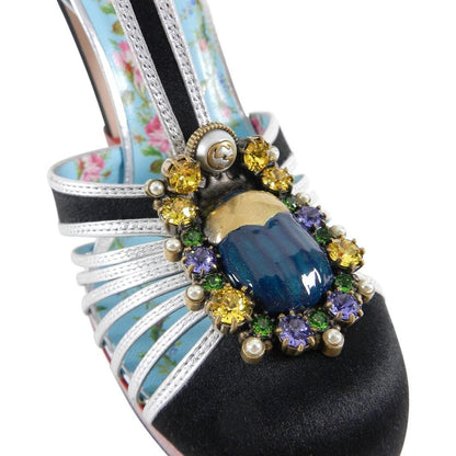 Gucci Multicoloured T-Strap Patent Leather Platform Court Heels