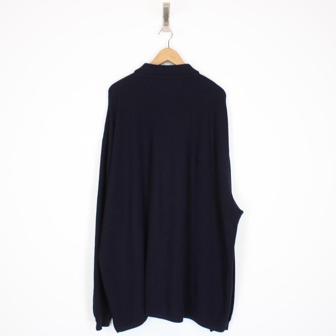 Vintage 90s Burberry Navy Blue Merino Wool/Acrylic Button Up Cardigan