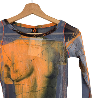 Vintage Jean Paul Gaultier SS 1999 Soleil Venus De Milo Mesh Top Small