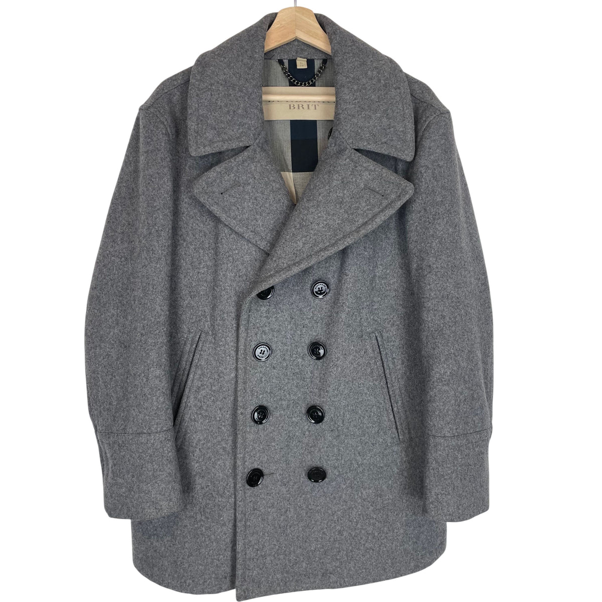 Burberry Brit Wool Peacoat Mens XL