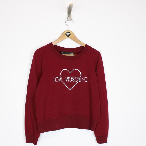 Love Moschino Diamante Heart Sweatshirt Medium